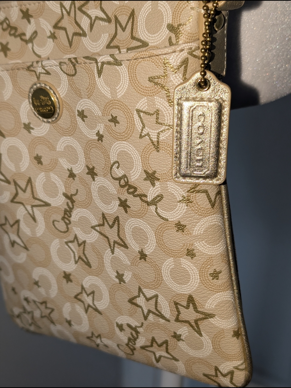 Coach Waverly Snow Queen Crossbody Bag With Signature C and Gold Stars - Picture 6 of 13